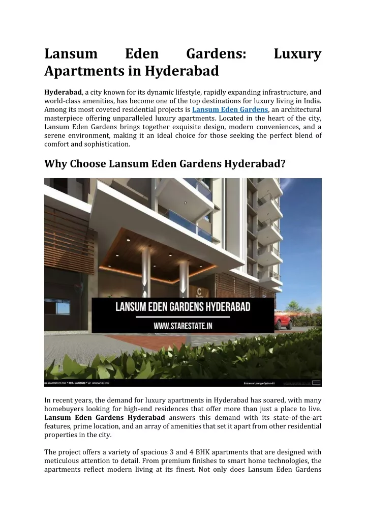 lansum apartments in hyderabad