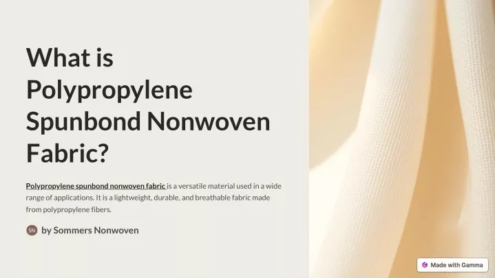 what is polypropylene spunbond nonwoven fabric