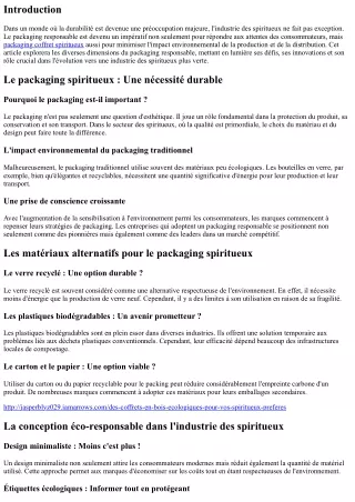 Packaging responsable : vers une industrie des spiritueux plus verte