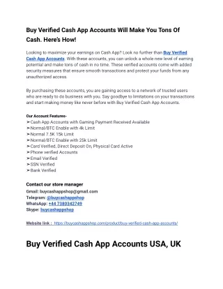 How to Buy Verified Cash App Accounts Fast in Years