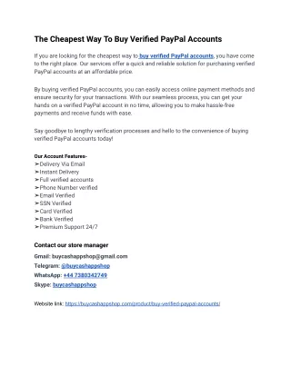 How to Buy Verified PayPal Accounts Fast in Years