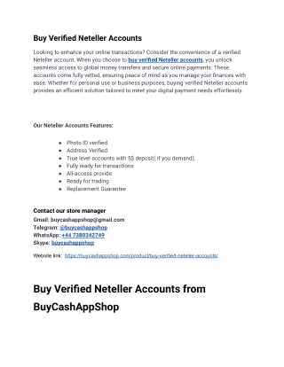 How to Buy Verified Neteller Accounts Fast in Years