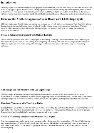 Enhance the Visual Appeals of Your Space with LED Strip Lights