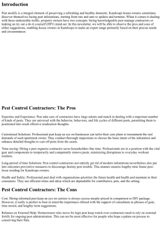 Pest Control Contractors vs DIY: Pros and Cons for Kamloops Homeowners