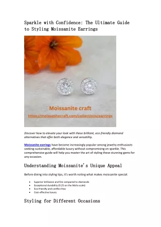 How to Style Moissanite Earrings for a Black-Tie Event: Glamorous and Dazzling