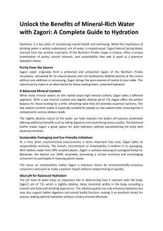 Unlock the Benefits of Mineral-Rich Water with Zagori A Complete Guide to Hydration.docx
