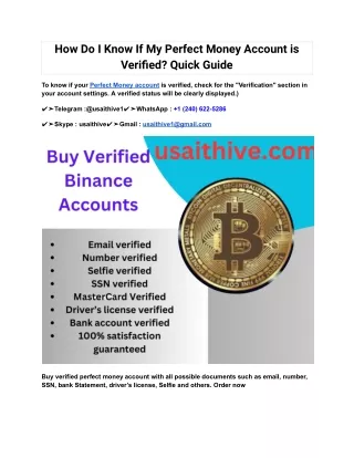 how do i know if my perfect money account