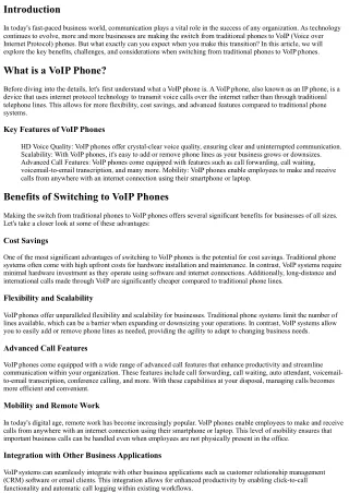 What to Expect When Switching from Traditional Phones to VoIP Phones