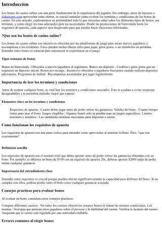 Cómo evaluar los términos y condiciones de los bonos de casino