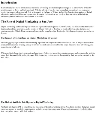 Exploring the Intersection of Digital Marketing and Tech in San Jose