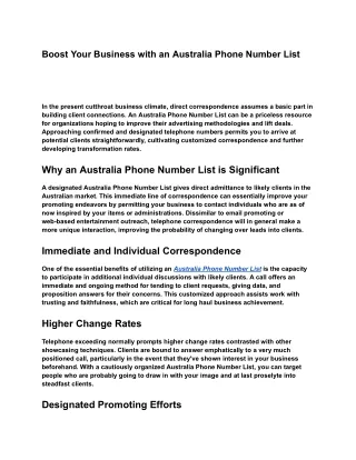 boost your business with an australia phone