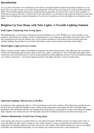 Brighten Up Your Home with Tube Lights