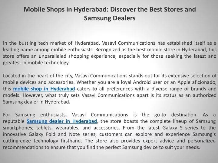 mobile shops in hyderabad discover the best