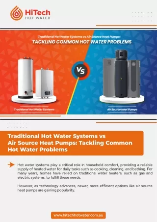 Traditional Hot Water Systems vs Air Source Heat Pumps