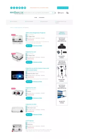 Rent Projector In Bengaluru With Screen