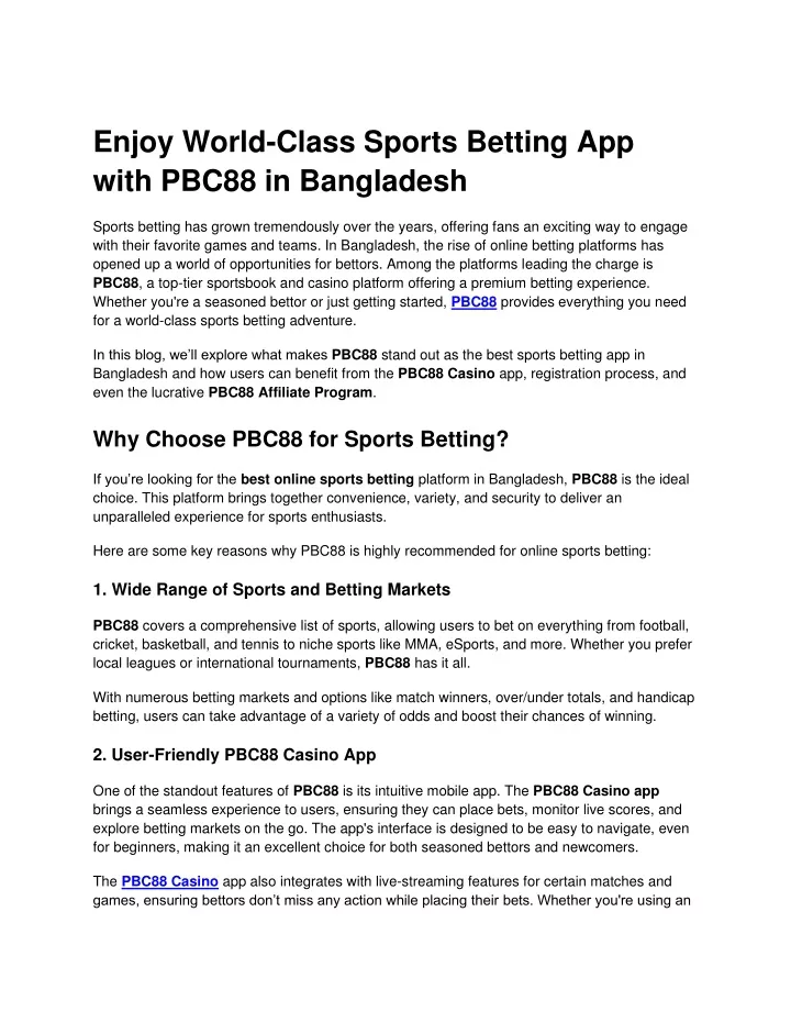 enjoy world class sports betting app with pbc88