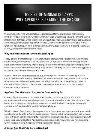 The Rise of Minimalist Apps: Why ApeBuzz is Leading the Charge