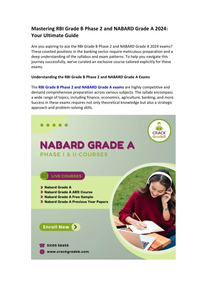 mastering rbi grade b phase 2 and nabard grade