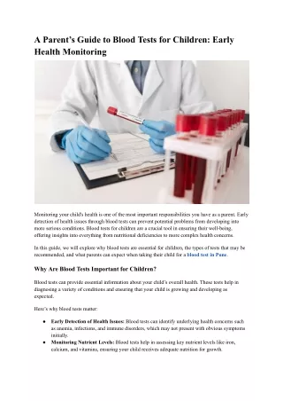 A Parent’s Guide to Blood Tests for Children_ Early Health Monitoring