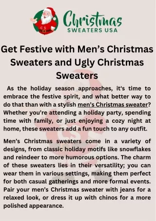 Get Festive with Men’s Christmas Sweaters and Ugly Christmas Sweaters