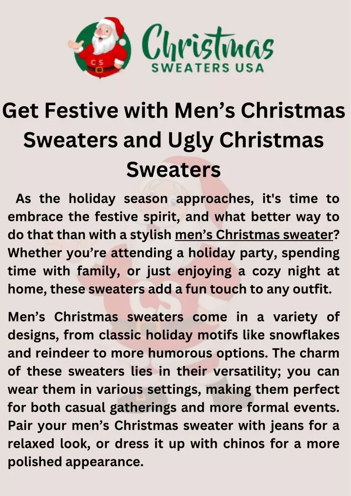 get festive with men s christmas sweaters