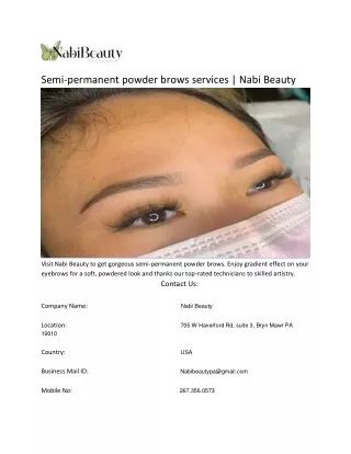Semi-permanent powder brows services _ Nabi Beauty