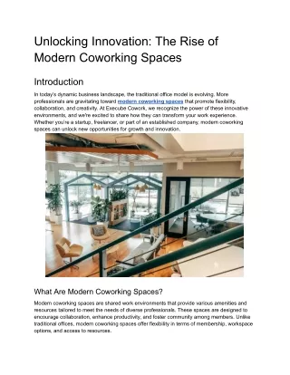 Unlocking Innovation_ The Rise of Modern Coworking Spaces