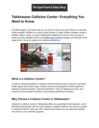 tallahassee collision center everything you need