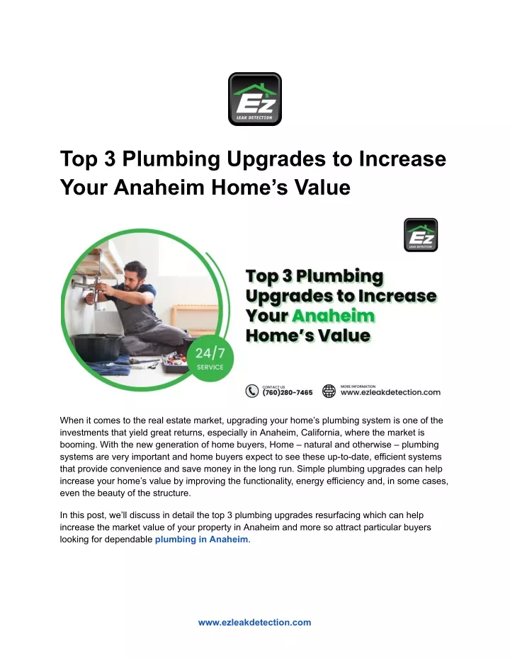 top 3 plumbing upgrades to increase your anaheim