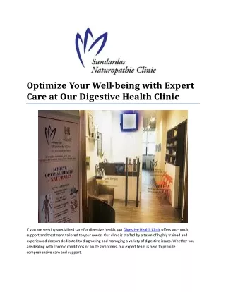 Optimize Your Well-being with Expert Care at Our Digestive Health Clinic