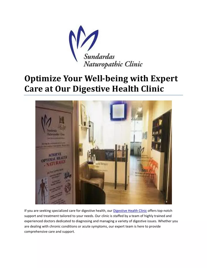 optimize your well being with expert care