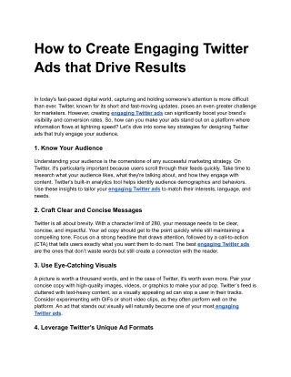 how to create engaging twitter ads that drive