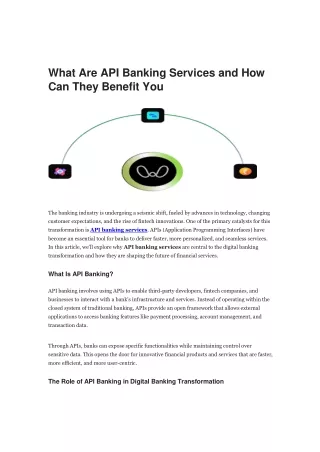 What Are API Banking Services and How Can They Benefit You