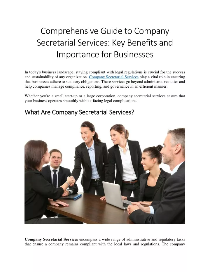 comprehensive guide to company secretarial