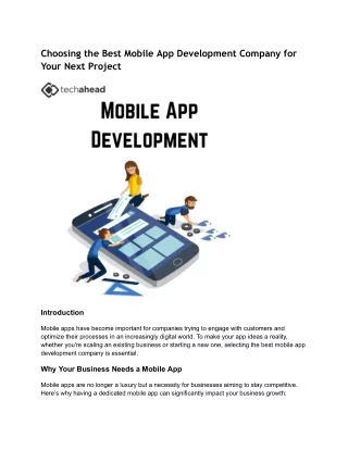 choosing the best mobile app development company