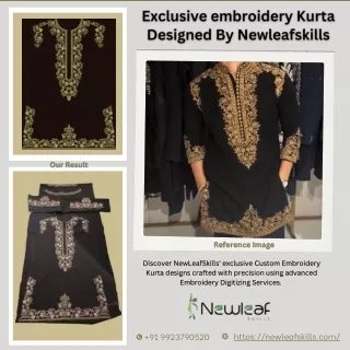 Exclusive Men’s Embroidery Kurtas: Custom Designs by NewLeafSkills