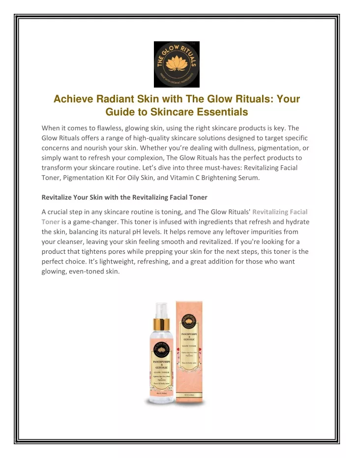 achieve radiant skin with the glow rituals your