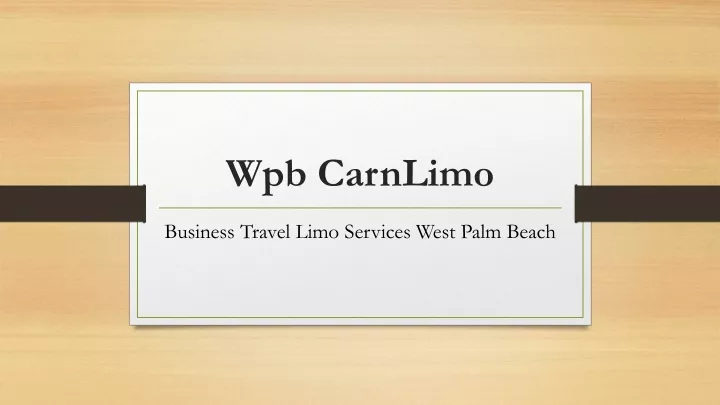 wpb carnlimo