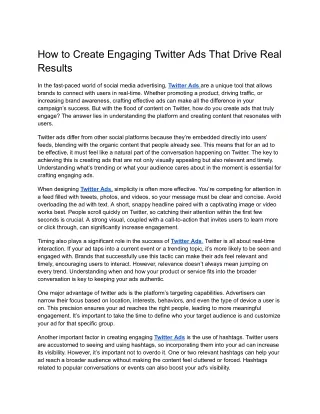 how to create engaging twitter ads that drive