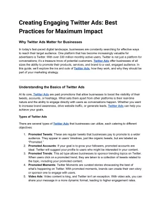 creating engaging twitter ads best practices
