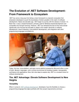 Harness the Potential of .NET for Software Development