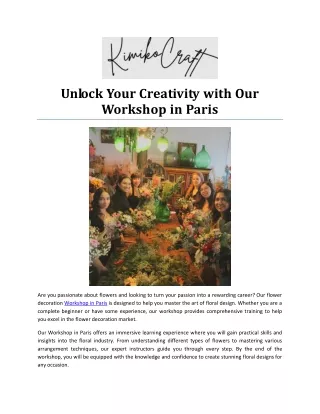 Unlock Your Creativity with Our Workshop in Paris