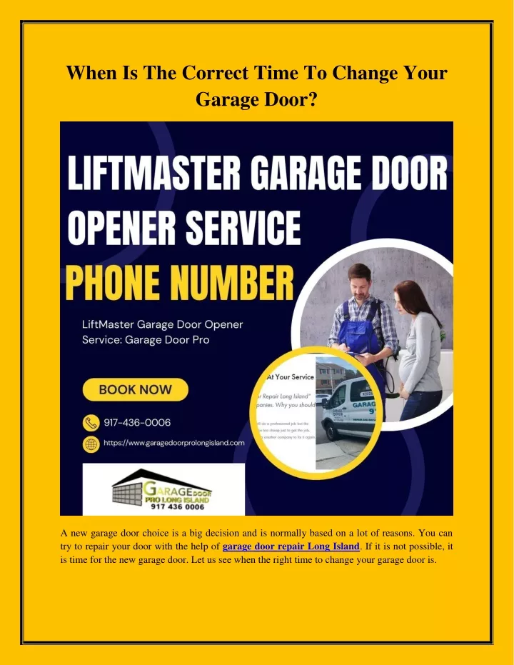 when is the correct time to change your garage