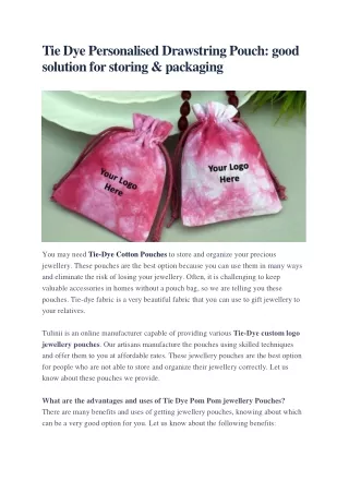 Tie Dye Personalised Drawstring Pouch good solution for storing & packaging
