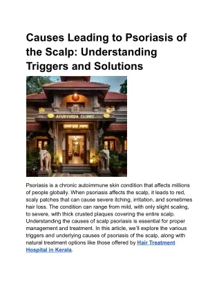 causes leading to psoriasis of the scalp