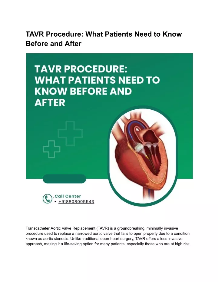 tavr procedure what patients need to know before