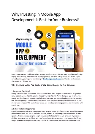why investing in mobile app why investing