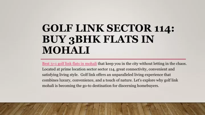 golf link sector 114 buy 3bhk flats in mohali