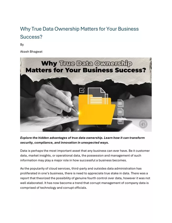 why true data ownership matters for your business