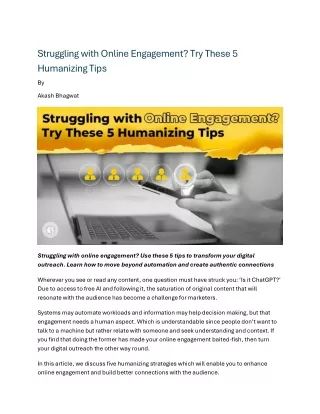 struggling with online engagement try these